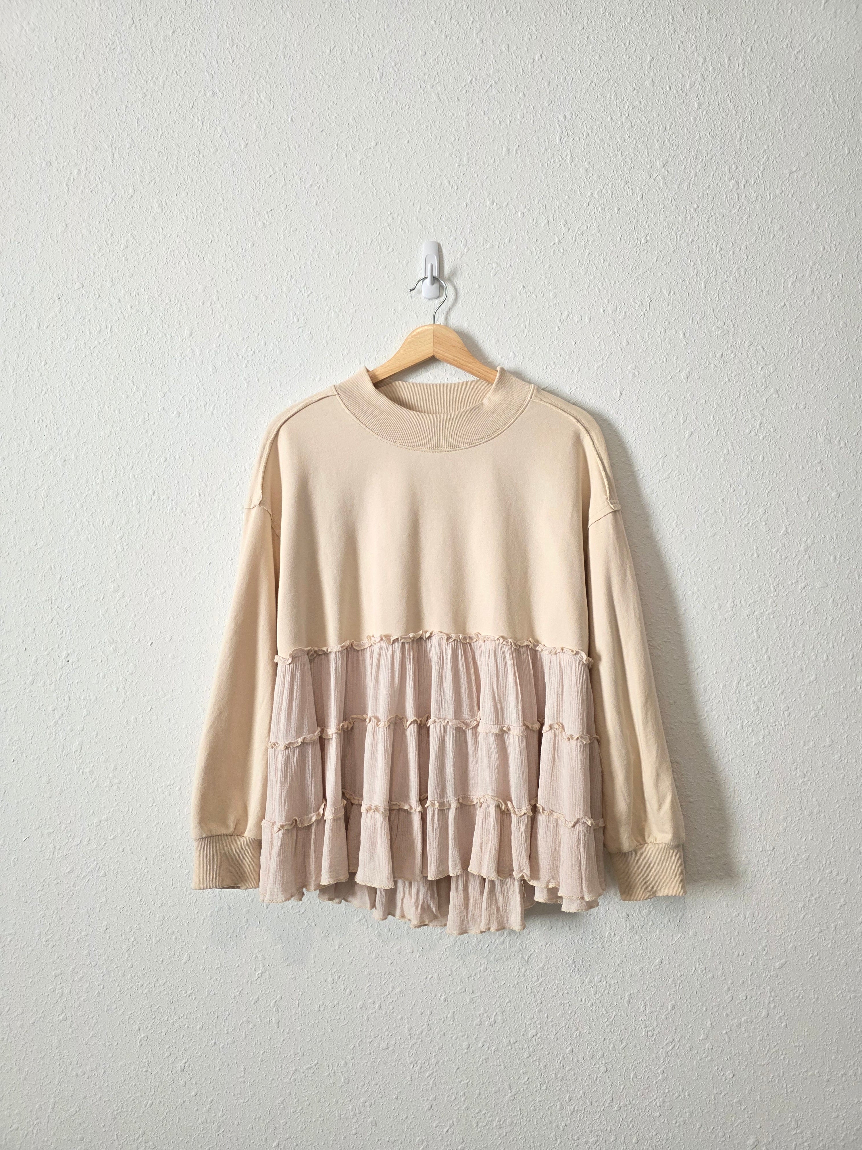 Listicle Ruffle Babydoll Sweater (S)