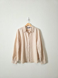 Lands End Neutral Linen Button Up (M)