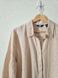 Lands End Neutral Linen Button Up (M)