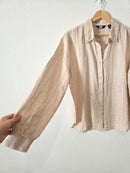 Lands End Neutral Linen Button Up (M)