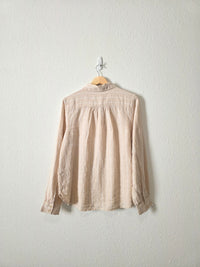 Lands End Neutral Linen Button Up (M)