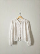 Floral Embroidered Button Up (L)