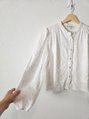 Floral Embroidered Button Up (L)