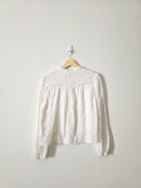 Floral Embroidered Button Up (L)