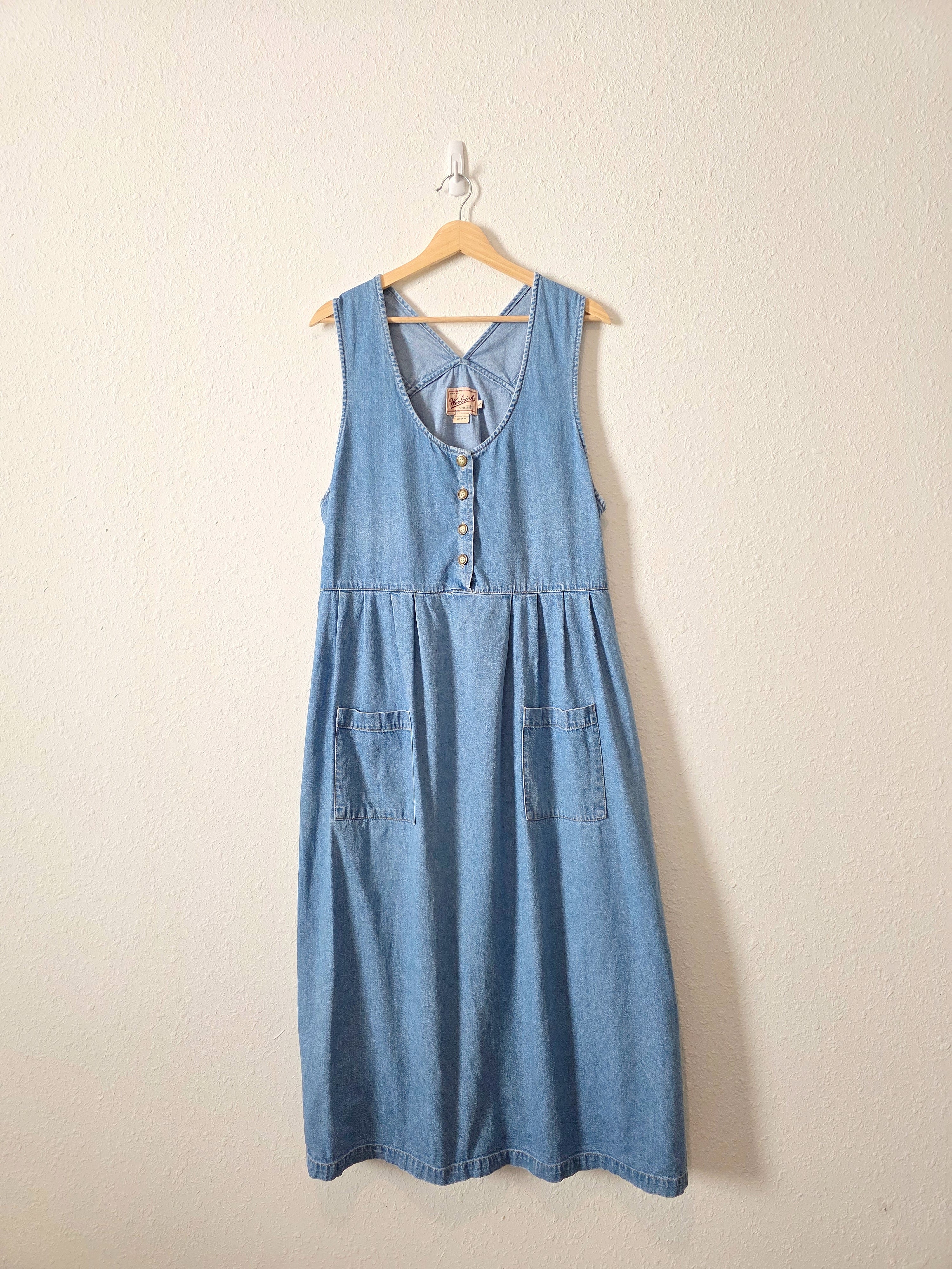 Vintage Denim Midi Dress (XL)