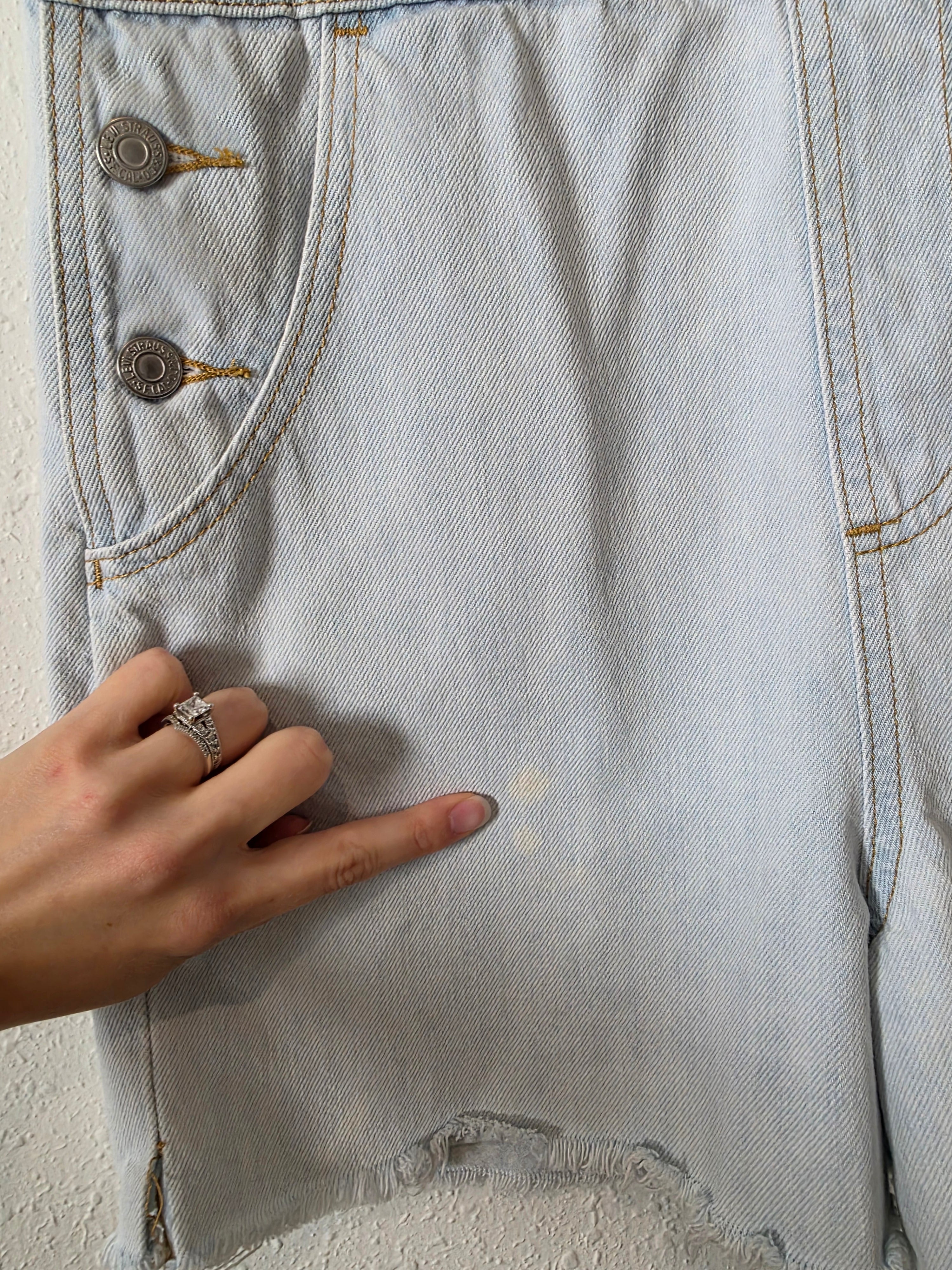 Levi's Light Wash Denim Shortalls (S)