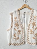 NEW Floral Embroidered Vest (M)