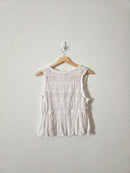 White Lace Tie Front Top (M)