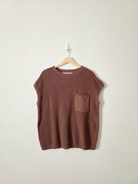 NEW Brown Boxy Knit Top (L)