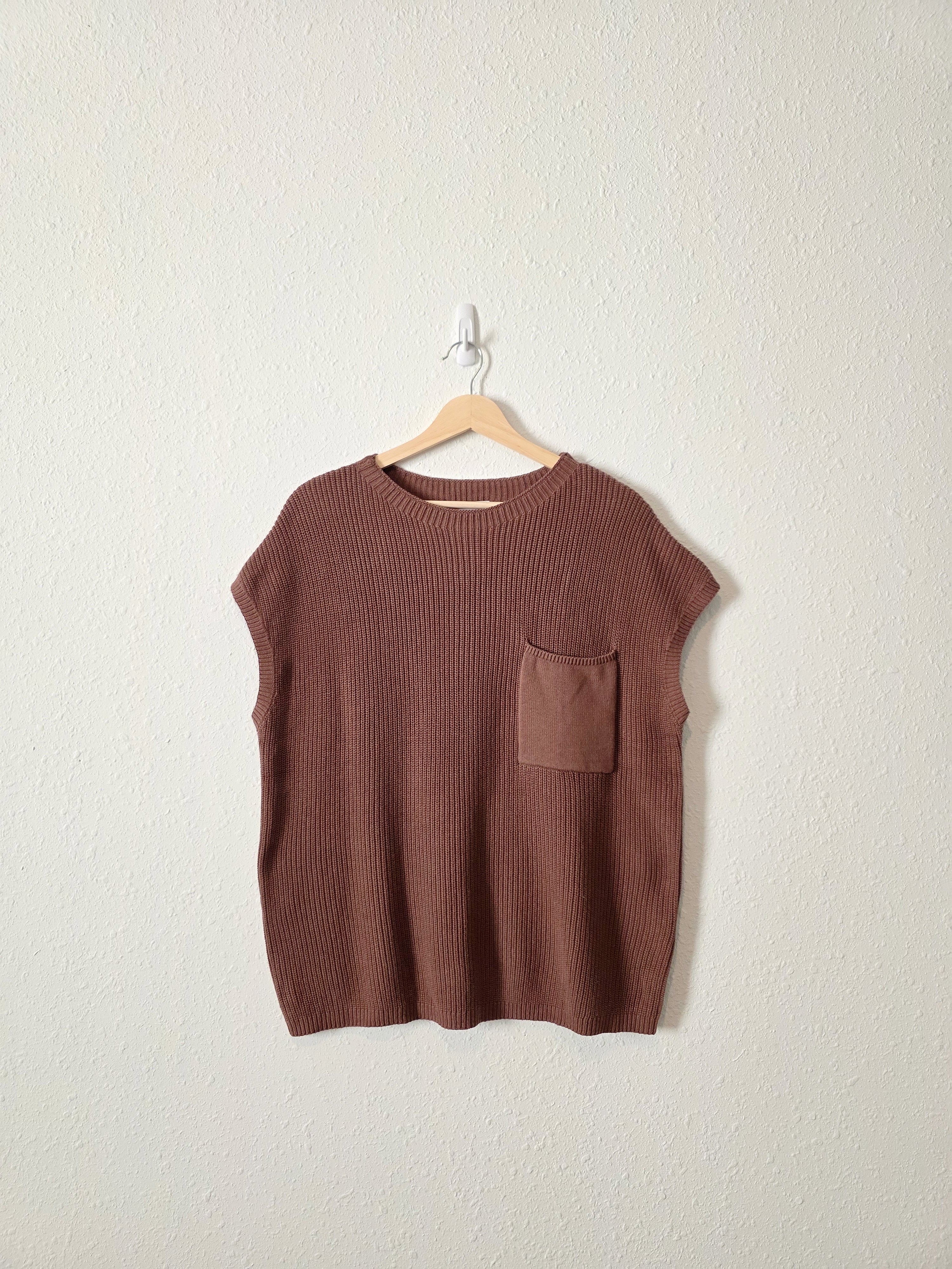 NEW Brown Boxy Knit Top (L)
