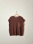 NEW Brown Boxy Knit Top (L)