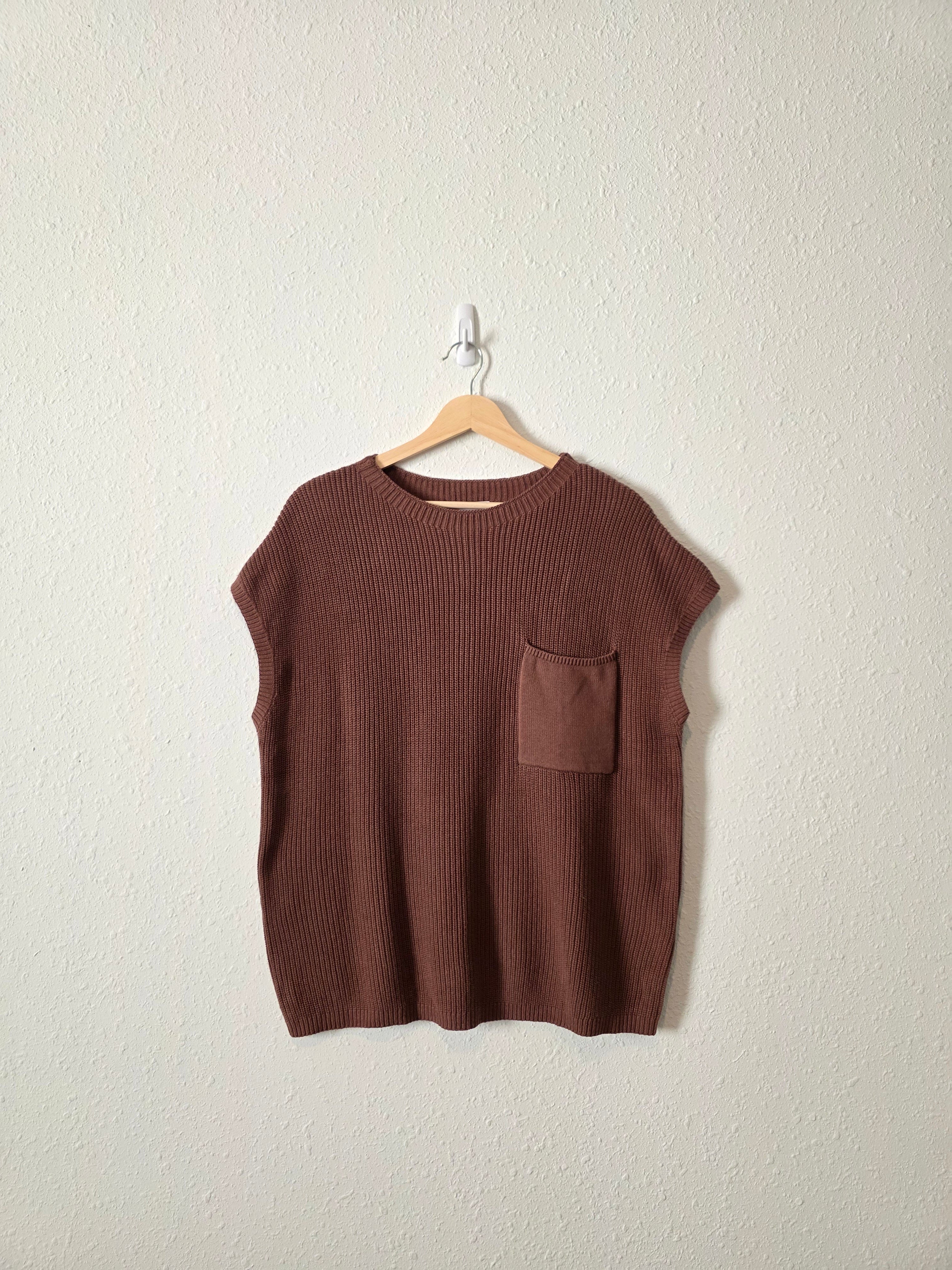 NEW Brown Boxy Knit Top (L)