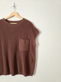 NEW Brown Boxy Knit Top (L)