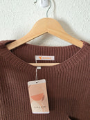 NEW Brown Boxy Knit Top (L)