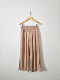 Wide Leg Linen Blend Pants (S)