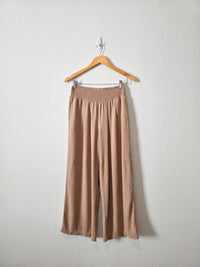 Wide Leg Linen Blend Pants (S)