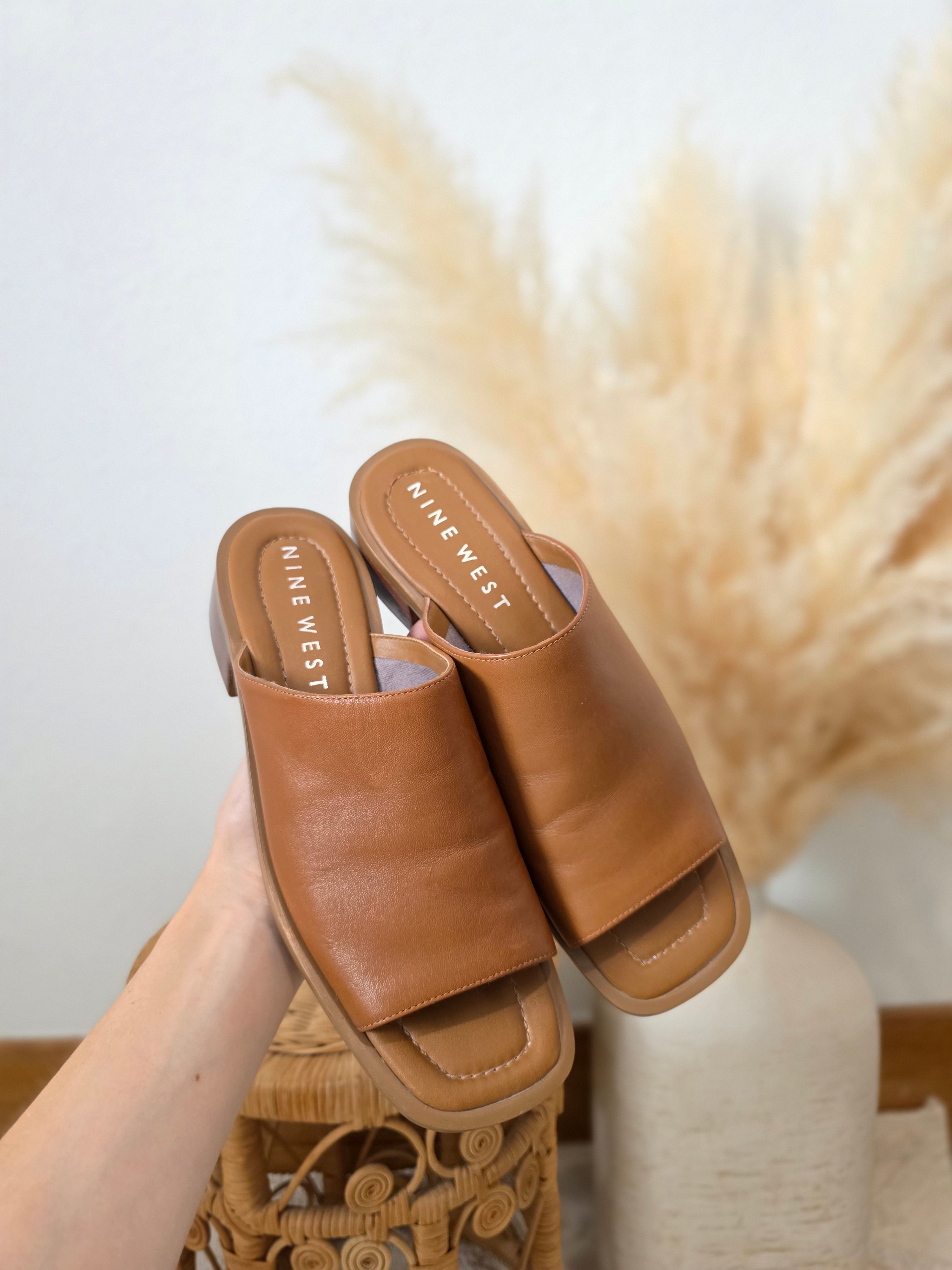 Brown Leather Mules (8)