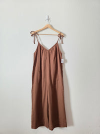 NEW Brown Gauze Wide Leg Jumpsuit (M)