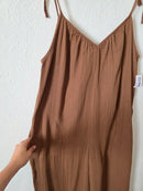NEW Brown Gauze Wide Leg Jumpsuit (M)