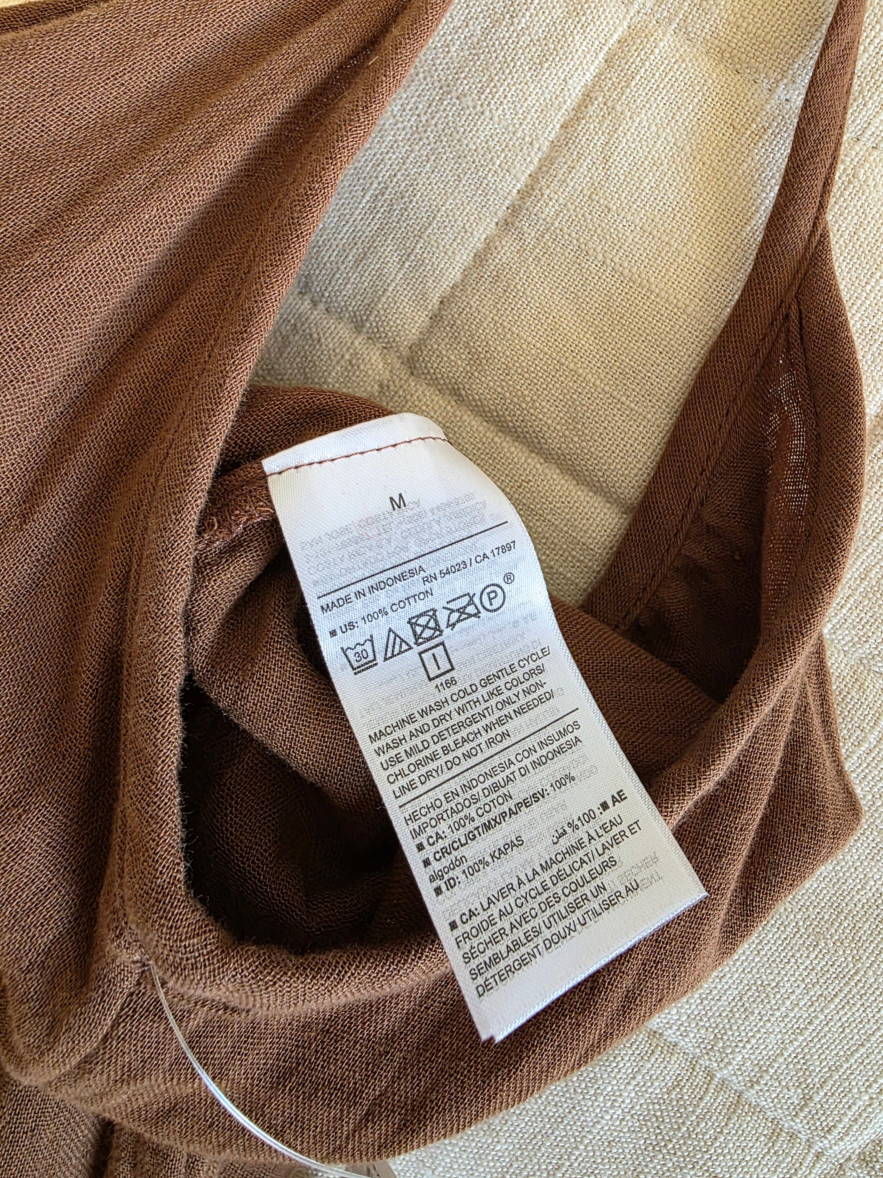 NEW Brown Gauze Wide Leg Jumpsuit (M)