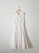 White Smocked Midi Dress (M)
