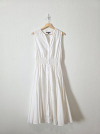 White Smocked Midi Dress (M)