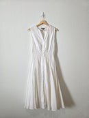 White Smocked Midi Dress (M)