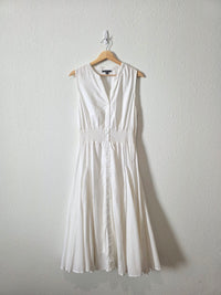 White Smocked Midi Dress (M)