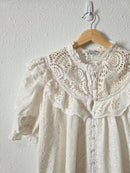 Floral Eyelet Cotton Blouse (M)