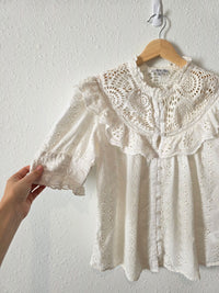 Floral Eyelet Cotton Blouse (M)