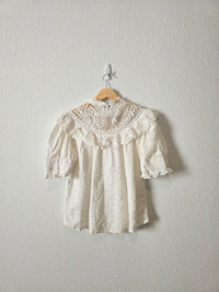 Floral Eyelet Cotton Blouse (M)