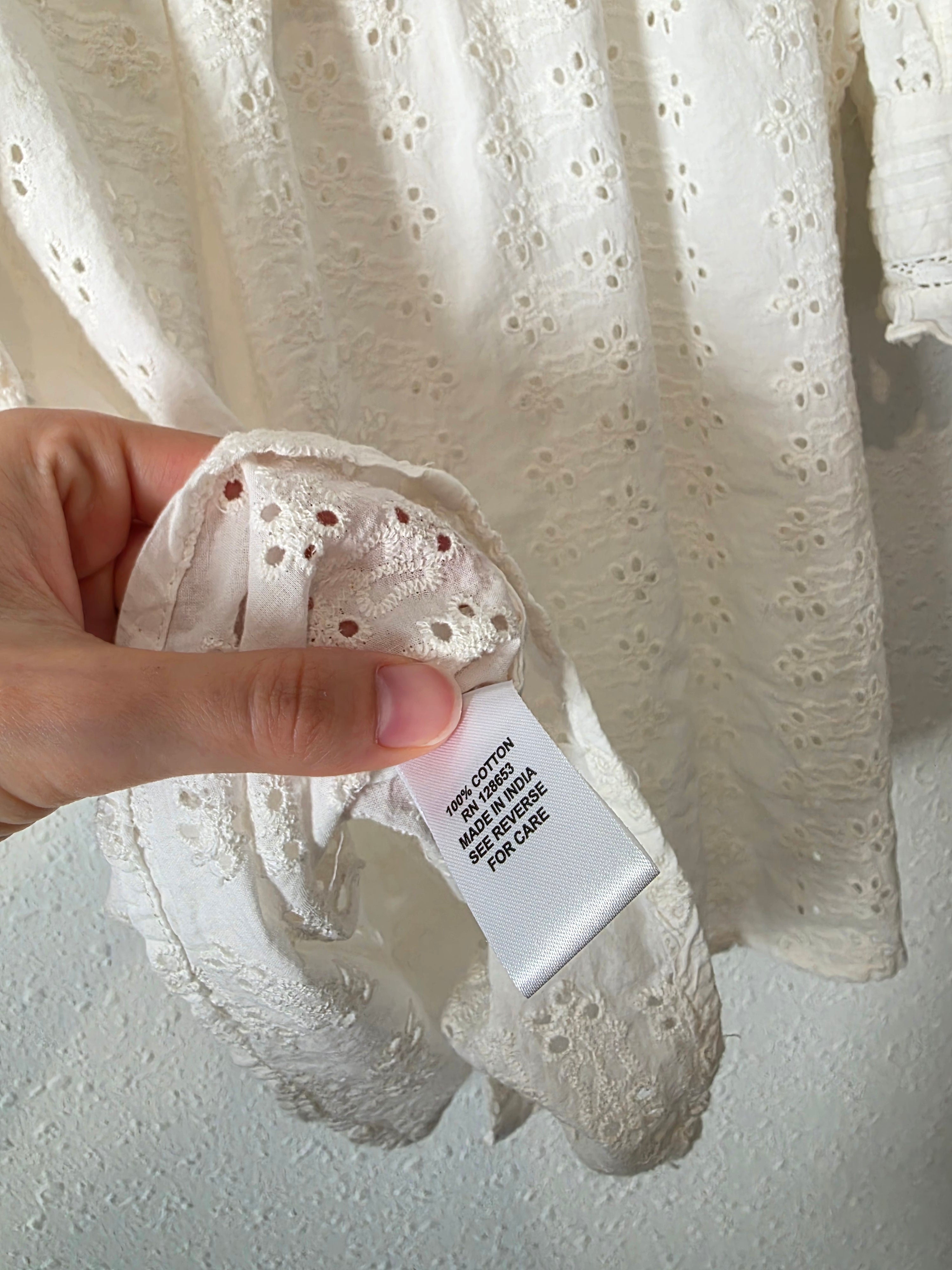 Floral Eyelet Cotton Blouse (M)