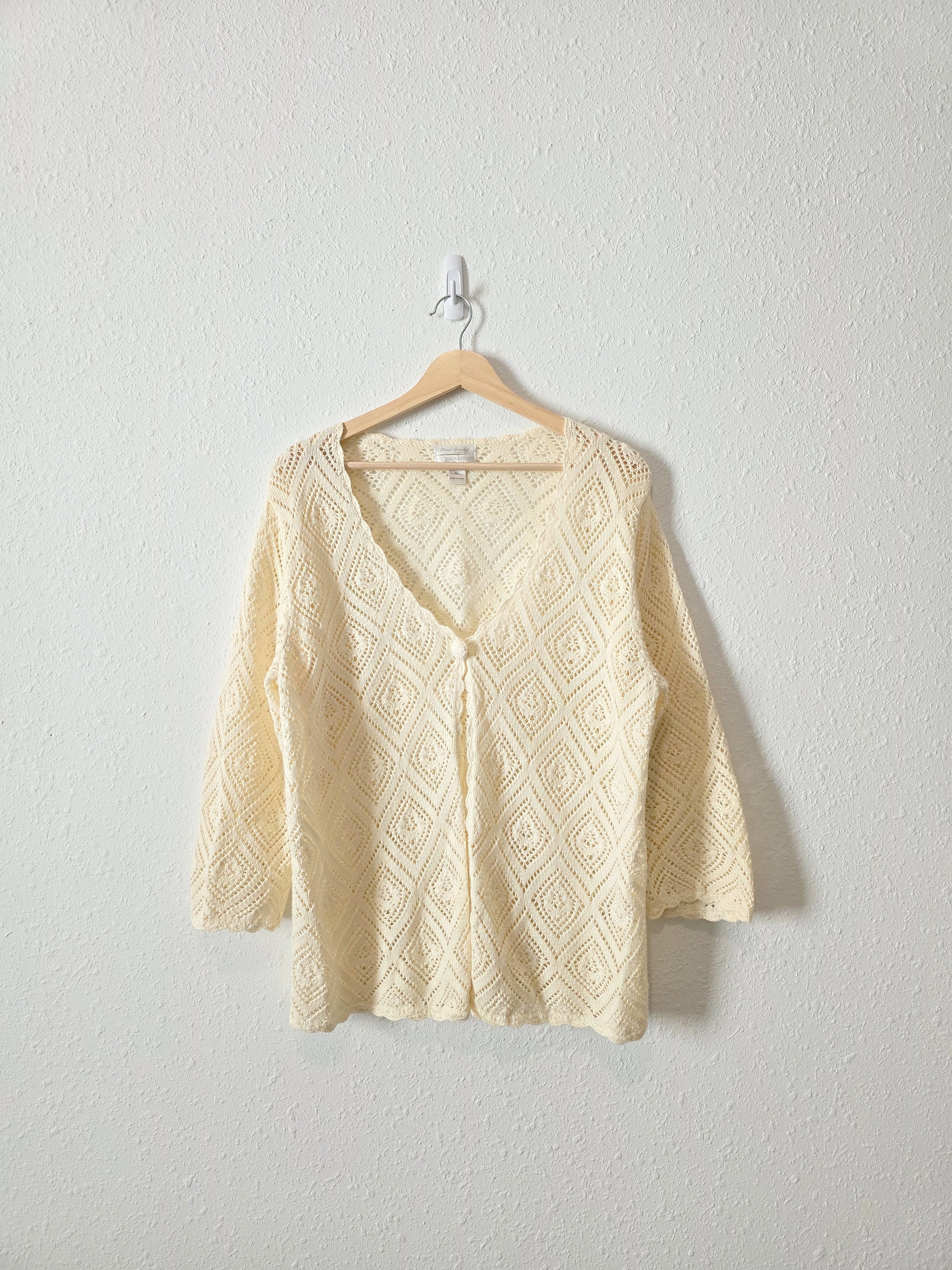Vintage Crochet Knit Top (XL)