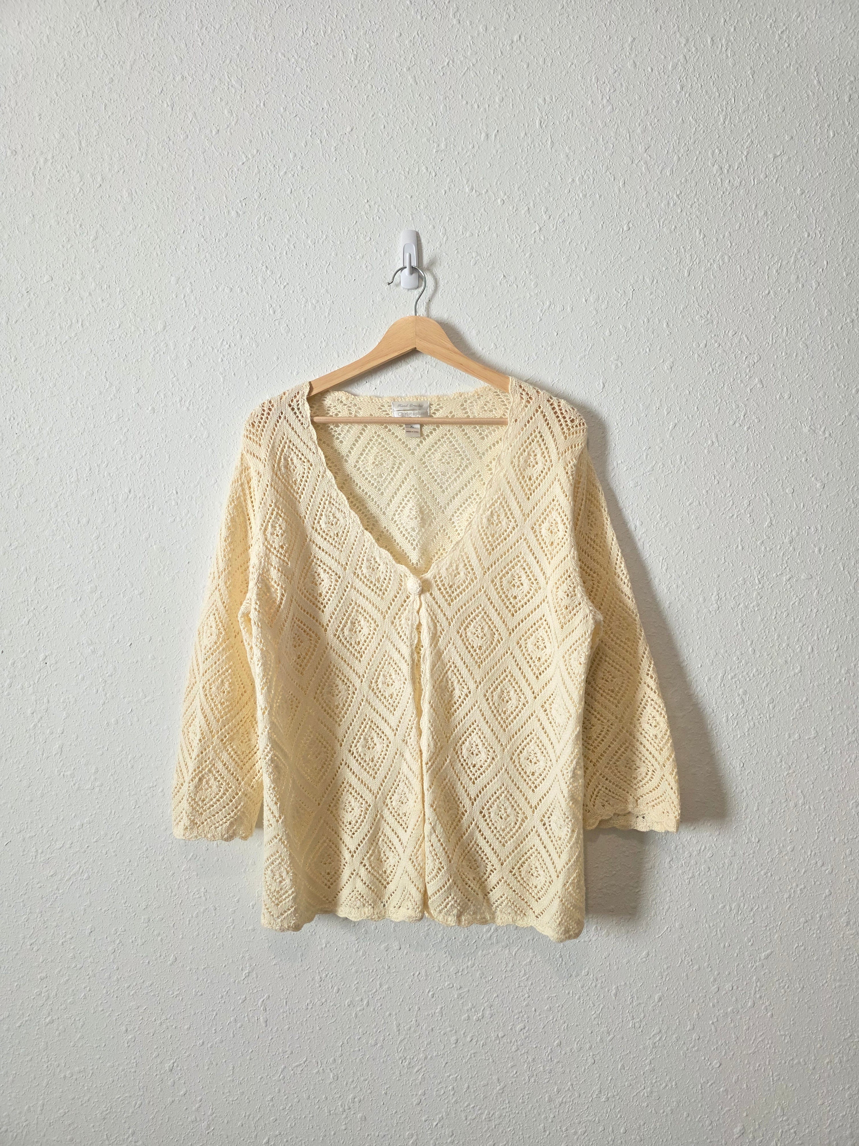 Vintage Crochet Knit Top (XL)
