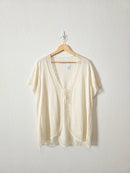 Vintage Tie Front Crochet Top (2X)