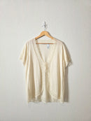 Vintage Tie Front Crochet Top (2X)