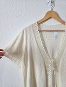 Vintage Tie Front Crochet Top (2X)