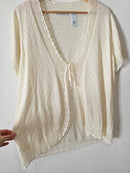Vintage Tie Front Crochet Top (2X)