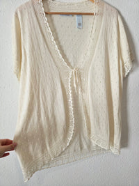 Vintage Tie Front Crochet Top (2X)