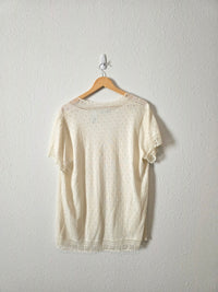 Vintage Tie Front Crochet Top (2X)