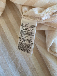 Neutral Striped Linen Blend Button Up (2X)