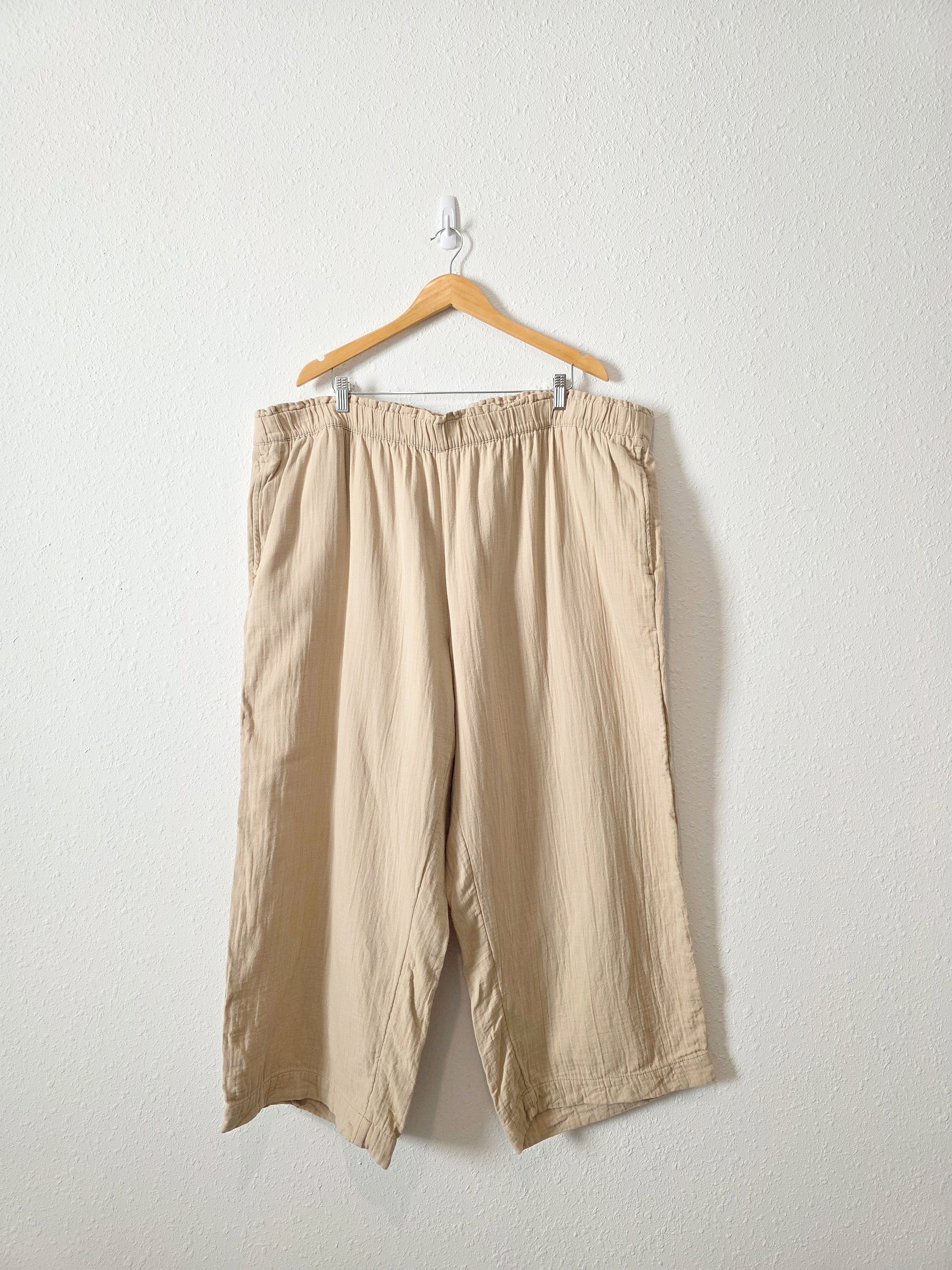 Neutral Gauze Wide Leg Pants (3X)
