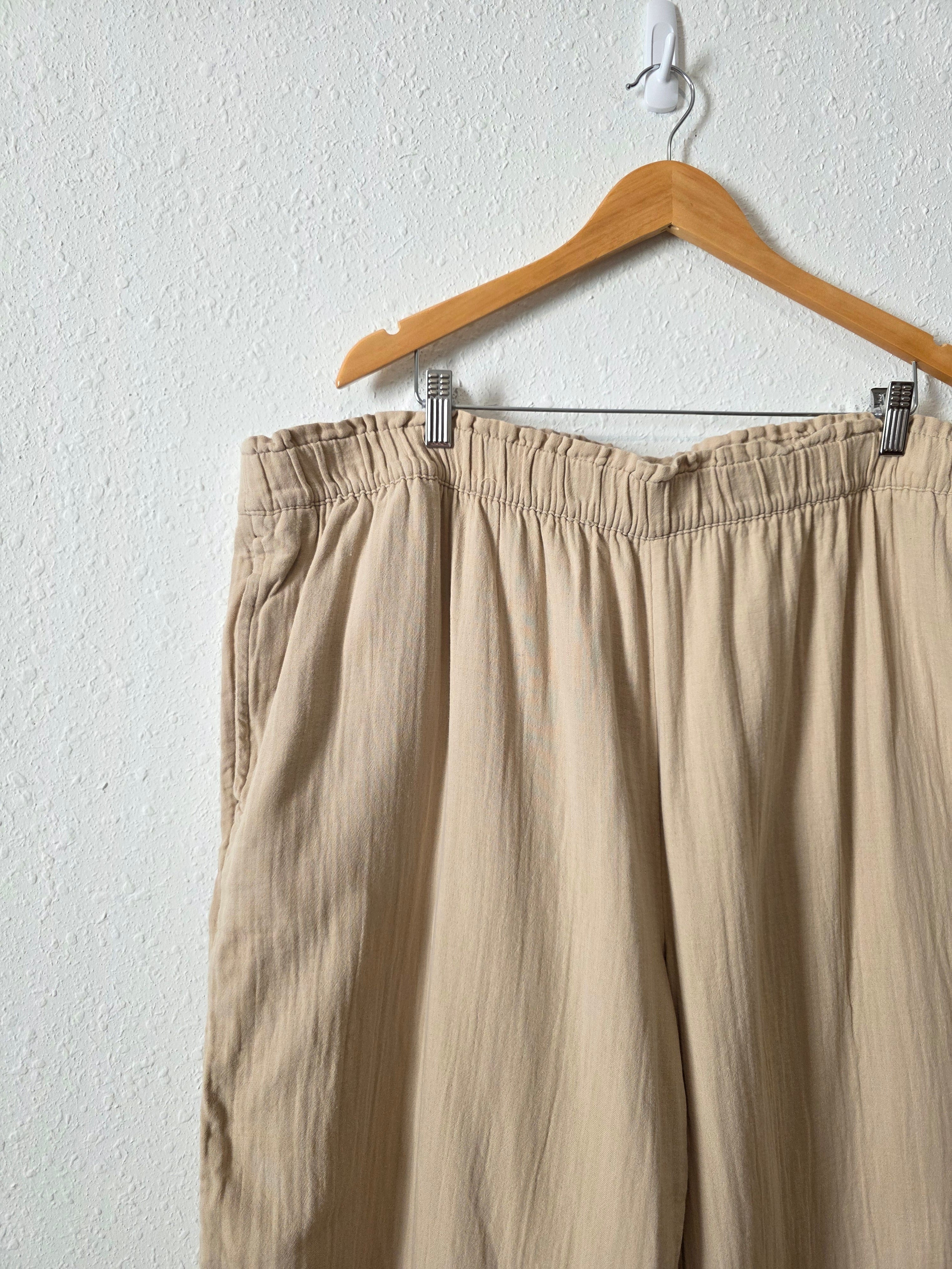 Neutral Gauze Wide Leg Pants (3X)