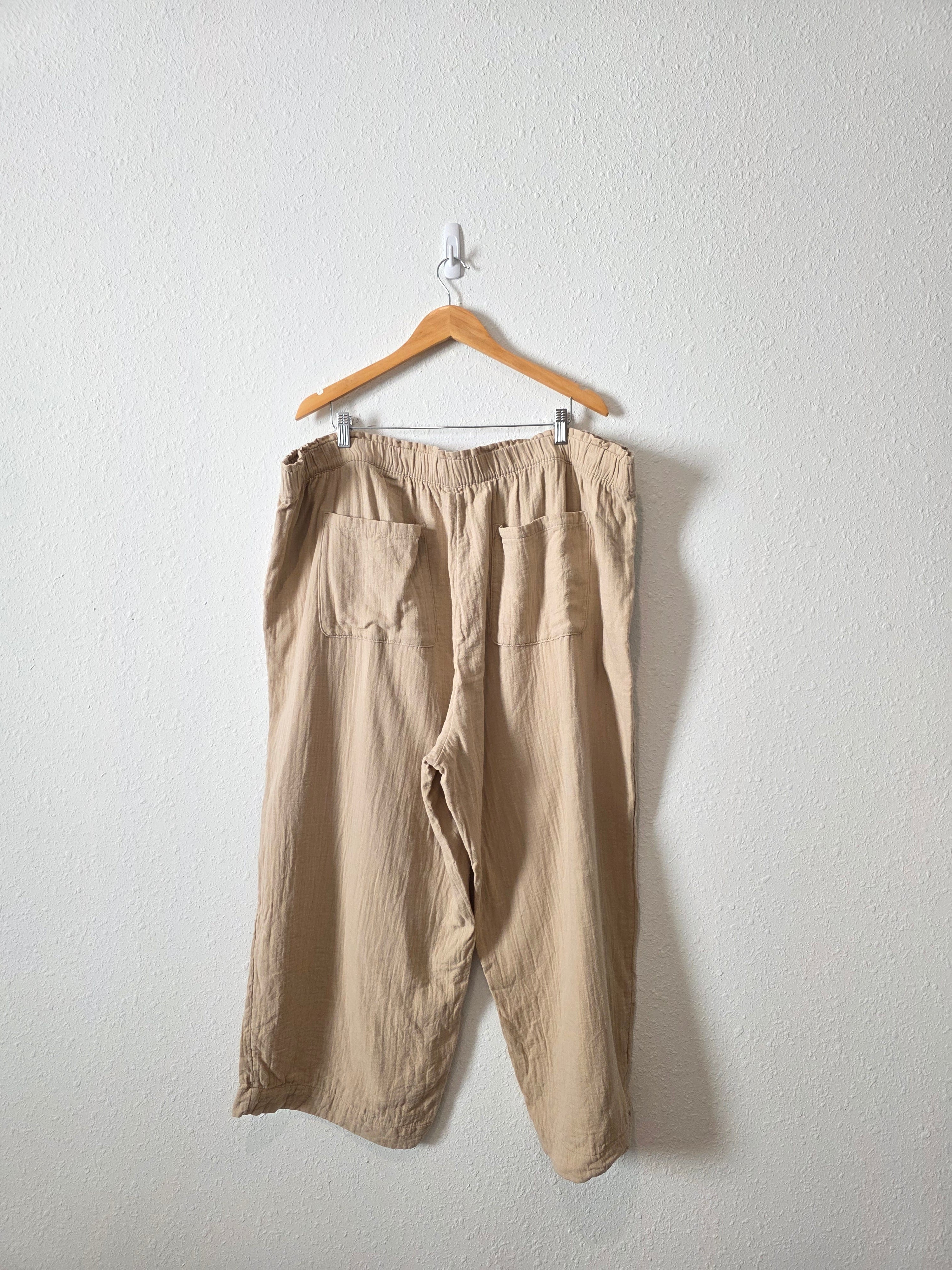 Neutral Gauze Wide Leg Pants (3X)