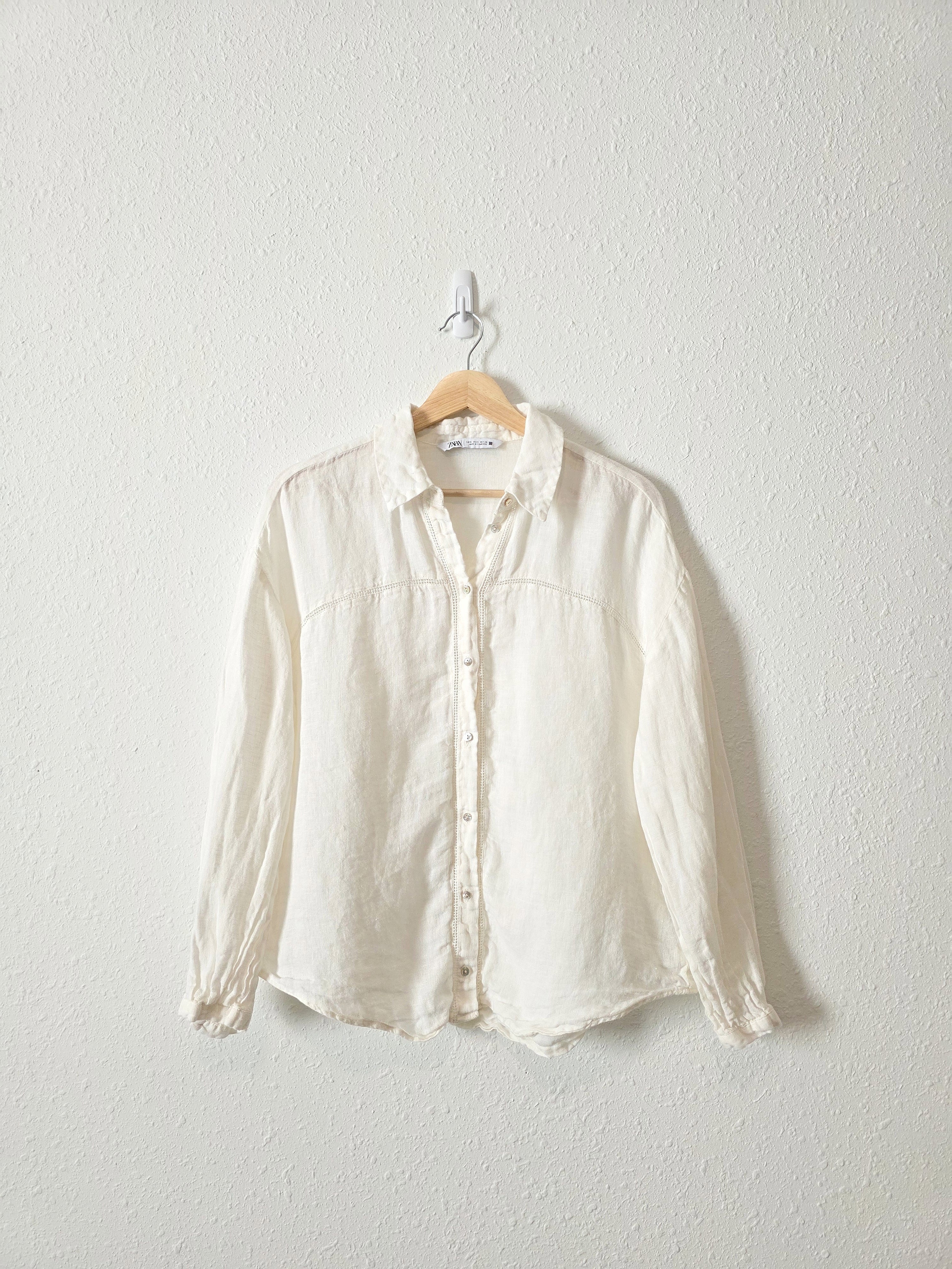 Zara Linen Button Up Shirt (S)