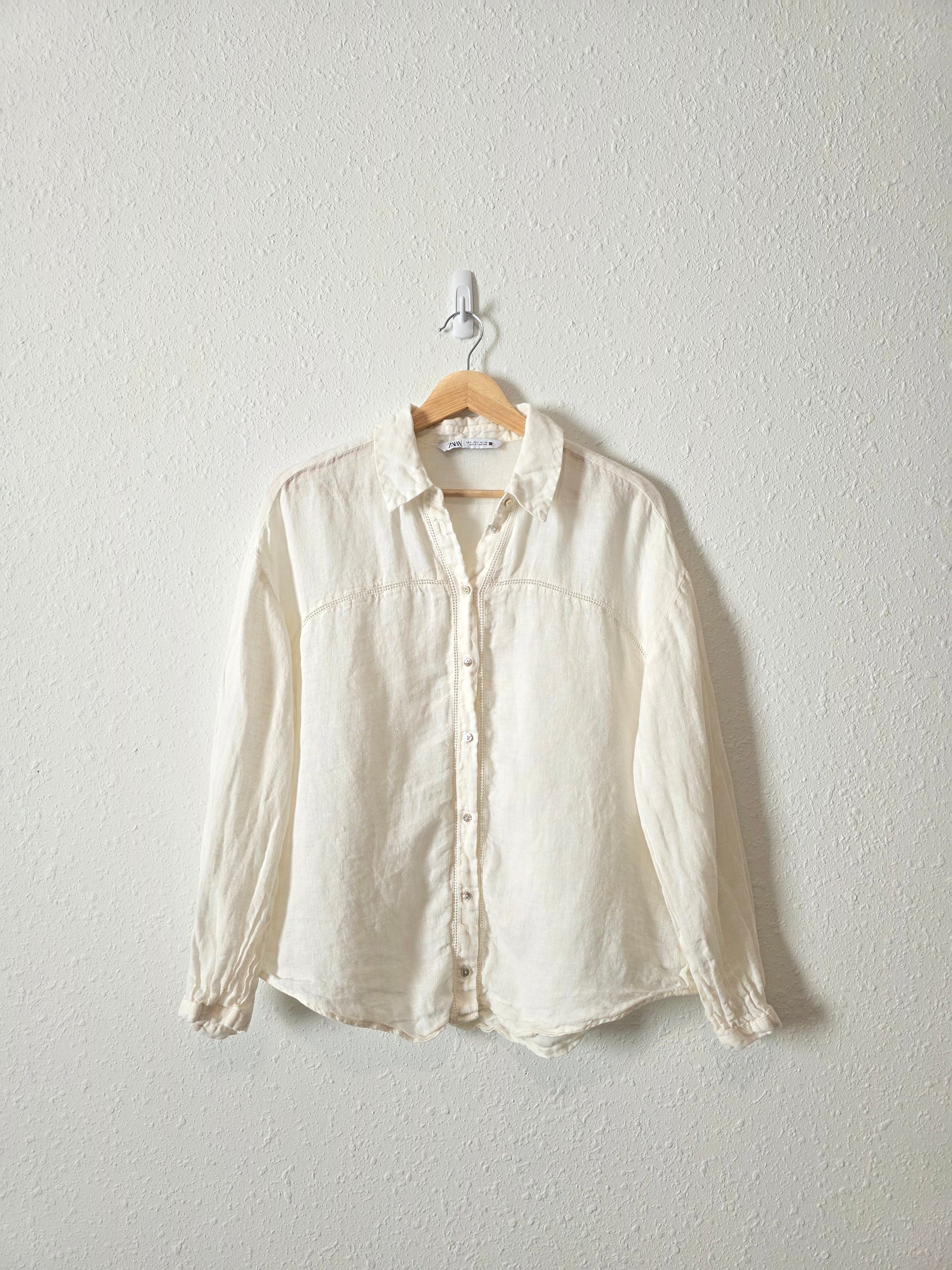 Zara Linen Button Up Shirt (S)