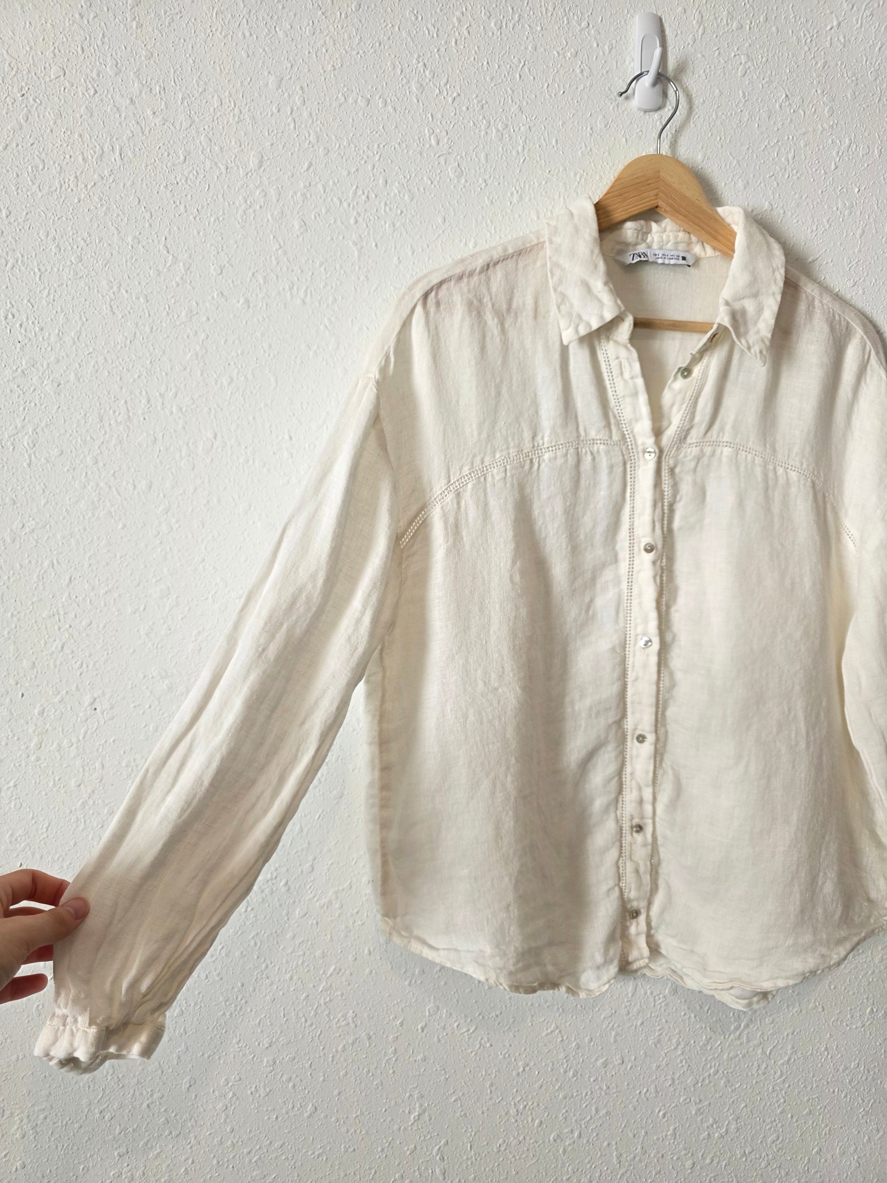 Zara Linen Button Up Shirt (S)