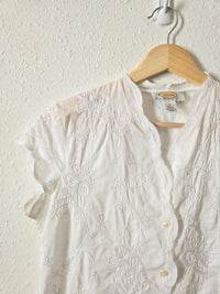 Vintage White Floral Top (4)