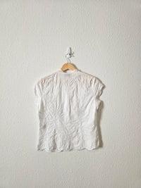 Vintage White Floral Top (4)