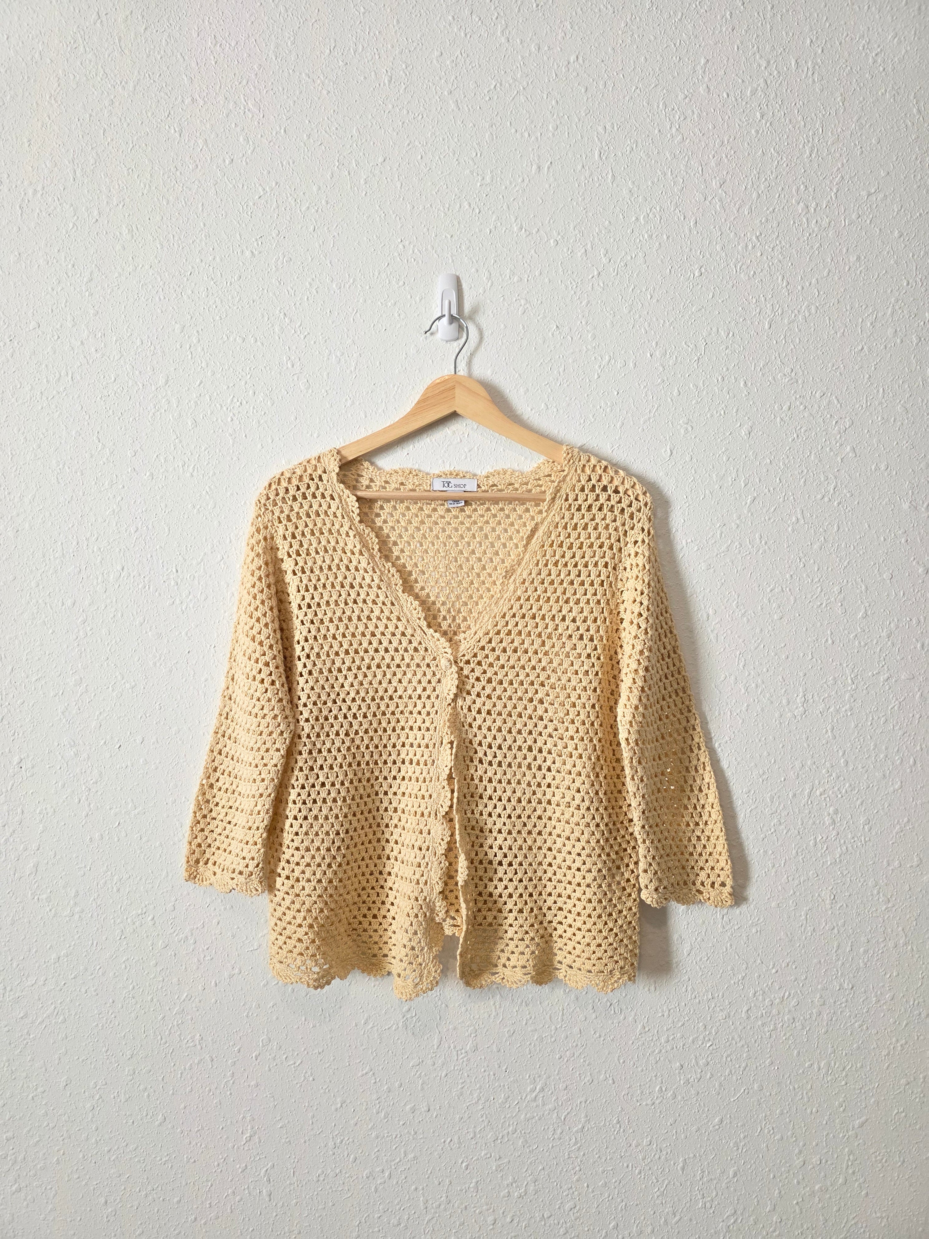 Vintage Crochet Knit Top (M)